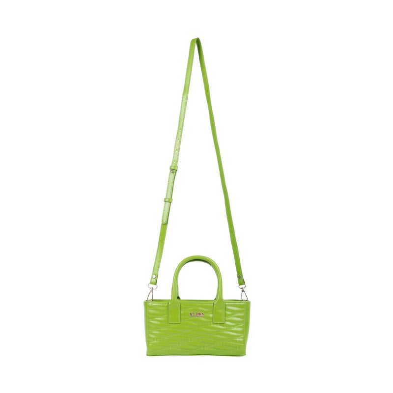 KLEIO Vegan Leather Quilted Medium HandBag with Long Strap and Zip Closure for Women/Girls - Image 2